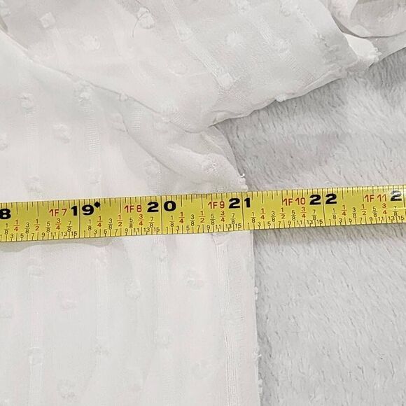 Women's T-Shirt V Neck Lace Crochet Solid Tunic Tops Comfy Short Blouse White si - Picture 4 of 6